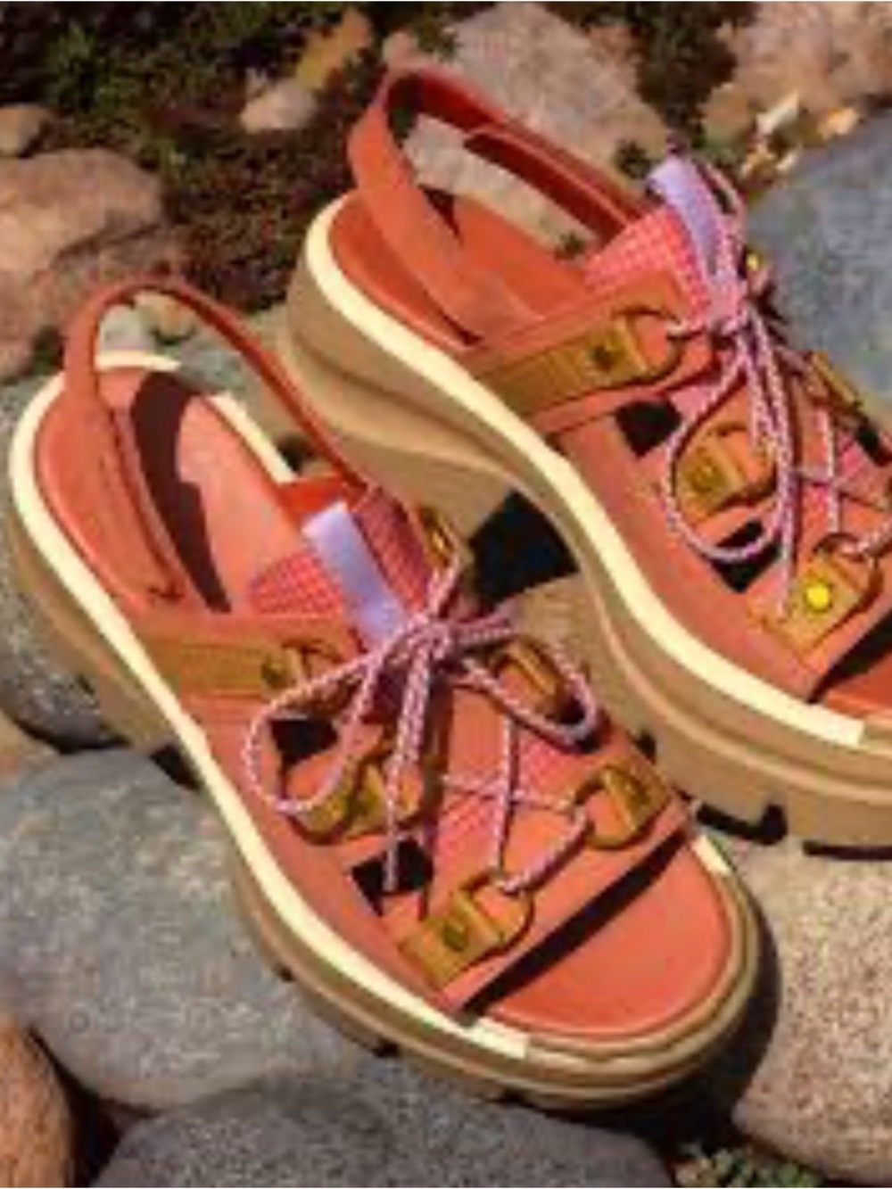 Sorel lace-up platform sandals size 10
